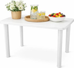 Biały stół do ogrodu z otworem na parasol Z0-G95