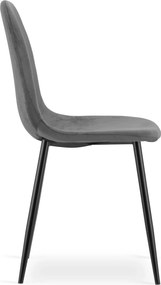 Ciemnoszare krzesło tapicerowane welurowe M6-B69