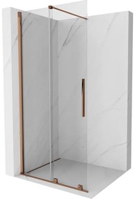 Mexen Velar ścianka prysznicowa rozsuwana Walk-in 70 x 200 cm, transparent 8 mm, różowe złoto - 871-070-000-03-60