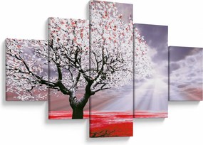 Czerwony obraz drzewa (125x70 cm)