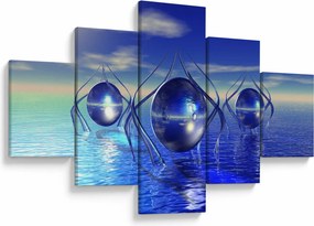 Obraz abstrakcji - woda (125x70 cm)