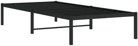 Czarne metalowe łóżko pojedyncze 100x200 cm - Tresto