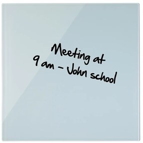 Szklana tablica do pisania na ścianę, magnetyczna, 480 x 480 mm, biała