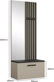 Masseno Garderoba MODULO 80,6/204/40 cm do Przedpokoju Nowoczesna Kaszmir