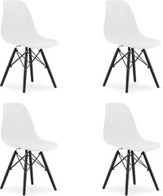 Krzesło Valora OSAKA, białe, czarne, ergonomiczne, z nogami x4