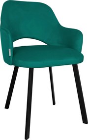 Krzesło Milano tkanina Welur noga metalowa : Kolor nogi - Czarna profil, Kolor tkaniny - VELVET - MG20, Typ siedziska - Siedzisko stałe