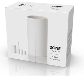 Biały porcelanowy kubek na szczoteczki do zębów Solo − Zone