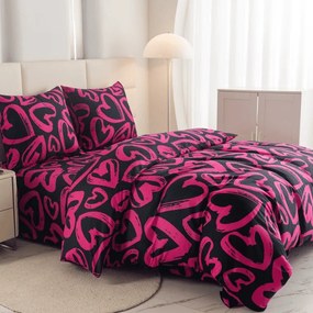 PrzytulneMieszkanie.pl PrzytulneMieszkanie.pl Pościel z mikrofibry AMORYS różowa Rozmiar pościeli: 2 szt 70 x 80 cm | 160 x 200 cm