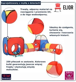 Kolorowy namiot do zabawy z 250 piłeczkami G7-T26
