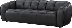 Sofa 3-osobowa ze skóry w kolorze czarnym PRADONI