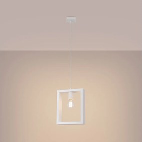 Lampy wiszące skandynawski Zodiara, stal/drewno - 1 źródło światła 3000K - L.24 x H.133 cm - biały