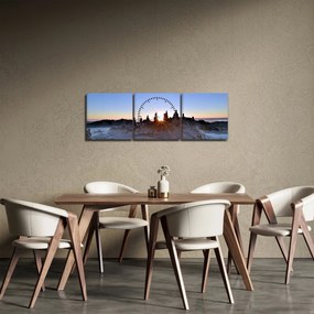 Obraz piaszczystej scenerii (z zegarem) (90x30 cm)