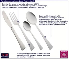 Zestaw sztućców polerowanych na wysoki połysk 72 elementy Avium