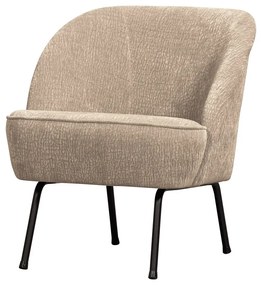 Beżowy fotel z tkaniny szenilowej Vogue – WOOOD