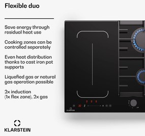 Klarstein MultiChef 4 płyta indukcyjna i gazowa, 4 strefy gotowania