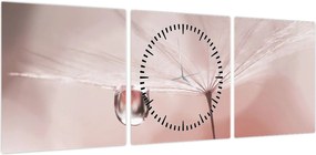 Obraz - Kropla rosy (z zegarem) (90x30 cm)