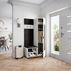 Masseno Garderoba VIRA 95/181/51 cm Nowoczesna Szafa do Przedpokoju Biała