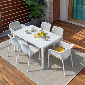 Stół ogrodowy rozkładany Rio Bianco 85 x 140 / 210 x 76 cm NARDI