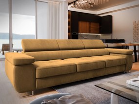 Masseno Sofa MOSINE z funkcją spania, Rozkładana sofa - Żółty, MONOLITH 48