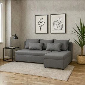 Narożnik o klasycznym wyglądzie do salonu z funkcją spania - Felix, jasnoszary - Sawana 21, prawy