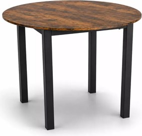 Okrągły stół Shinning 100 cm z czarnymi nogami MDF i blatem z płyty laminowanej