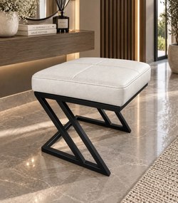 Pufa ZETA LOFT ławka taboret podnóżek metal eko-skóra D10