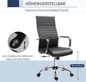 Vinsetto Fotel Obrotowy Biurowy Ergonomiczny Regulacja Wysokości PU Biały 66x69x121cm | Aosom PL