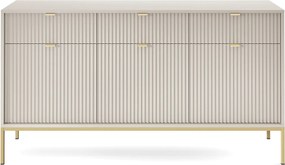 Komoda: 3 szuflady, 3 drzwi, kaszmir, złoty, 154 x 83 x 39 cm, złote uchwyty