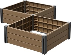 Podwyższona grządka BASE PLANT, 61x61x46cm, naturalny brązowy Prosperplast