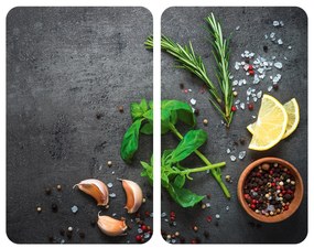 Szklane płyty ochronne HERBS na kuchenkę - 2 sztuki, WENKO