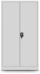Biurowa szafa metalowa na akta TOMASZ, 900 x 1850 x 450 mm, szara