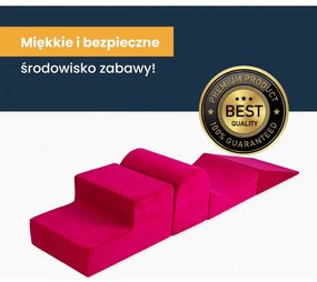 Piankowy 4-elementowy zestaw do zabawy, plac zabaw dla dziecka, welurowy, jasnoszary - meowbaby®