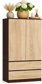 Szafa z drążkiem na ubrania wenge + dąb sonoma E1-D73