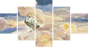 Obraz - Niebiańskie Meduzy (125x70 cm)