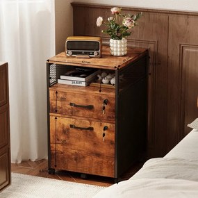 Szafka na kółkach kontenerek na dokumenty szufladami zamykana na kluczyk