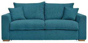 Niebieska sztruksowa rozkładana sofa 225 cm Augustin – Bobochic Paris