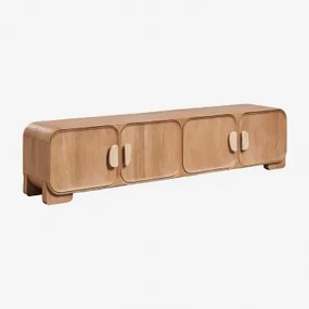 Mebel Rtv Z Drewna Mango I Naturalnego Kamienia Kivalina 220 X 45 Cm & Trawertyn - Drewno Mango - Sklum