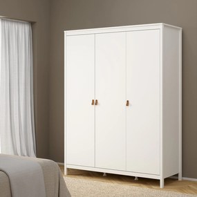 Trzydrzwiowa szafa ubraniowa na nóżkach Madrid 3D biały mat