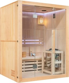 Sauna fińska wewnętrzna wysokotemperaturowa z piecem HARVIA 4,5KW z kamieniami 3-4 osobowa 150x120 CM