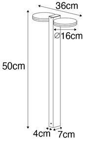 Zewnetrzna Stojąca lampa zewnętrzna brązowa rdza 50 cm w tym LED 2-światła IP44 - Esmee Nowoczesny Oswietlenie zewnetrzne