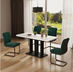 Stół jadalny biały/czarny 120x80x77.3 fenaro