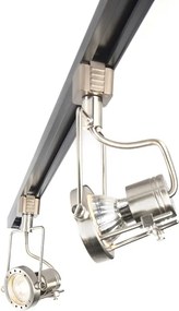 Inteligentny 1-fazowy system szynowy czarny ze stalą z 5 WiFi GU10 - Iconic Suplux