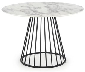 Stół do jadalni SEREIN w dekorze biały marmur/czarny