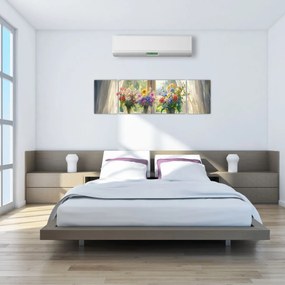 Obraz - Bukiet przy oknie (170x50 cm)