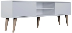 Biała szafka RTV na nóżkach - Dubby 5X 160 cm