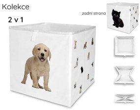 Biały tekstylny dziecięcy pojemnik na zabawki 32x32x32 cm The Cutest Ones – Butter Kings