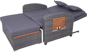 Szara sofa ogrodowa z imitacji rattanu Bari – Garden Pleasure