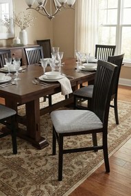 Drewniane krzesło tapicerowane do stołu czarny + szary N7-E64