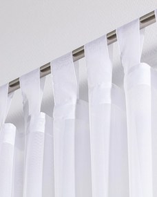 Firana na szelkach kolor biały tkanina półprzezroczysta, połyskliwa