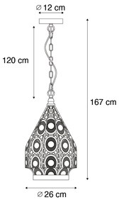 Orientalna lampa wisząca złota 26 cm - MowgliKolonialny Oswietlenie wewnetrzne